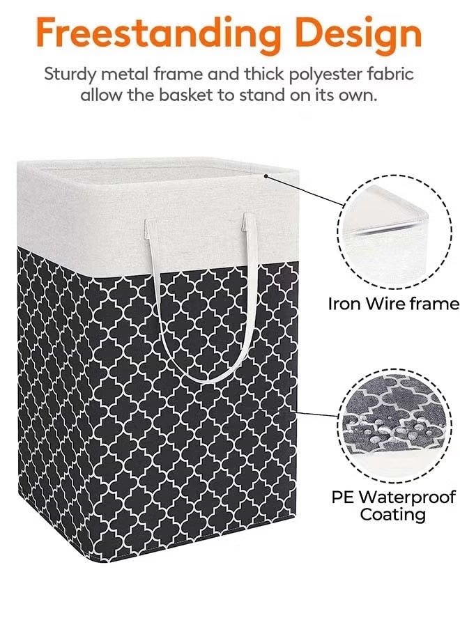 ELASAR 2 Pack Laundry Basket, Collapsible Laundry Bag with Easy Carry Handles, Freestanding Laundry Hamper for Clothes, Blankets, Cushions - Image 2